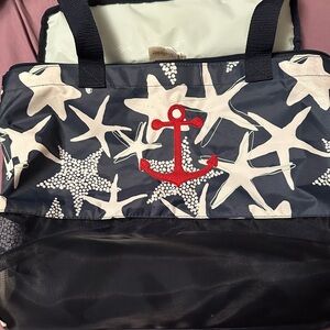 Thirty-One Navy and White Starfish Thermal Tote